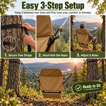 🌲 HuntRest™ Chair-Style Hunting Hammock – Portable Suspended Seat for All-Day Outdoor Comfort