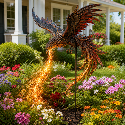 Solar Phoenix Fire Garden Light as a distinctive outdoor garden gift