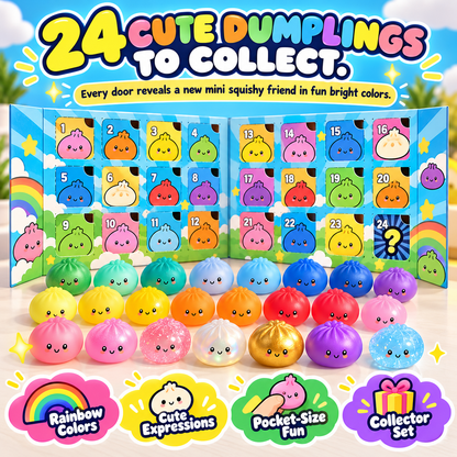 MiniMystery™ 24-Day Dumpling Squishy Advent Calendar – 24 Collectible Surprises