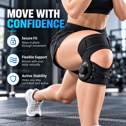 Adjustable Knee Support Brace – Dial Fit Compression Knee Stabilizer for Sports & Daily Support