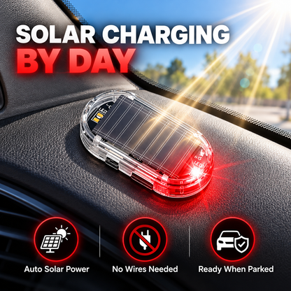 Solar Anti-Theft Warning Light – Smart Car Security LED Alarm Deterrent Device