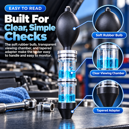 Combustion Leak Tester for Cars, Engine Block Tester for Cooling System, Head Gasket Leak Detection Tool with Hand Pump, Quick Visual Check Kit for Automotive Diagnostics