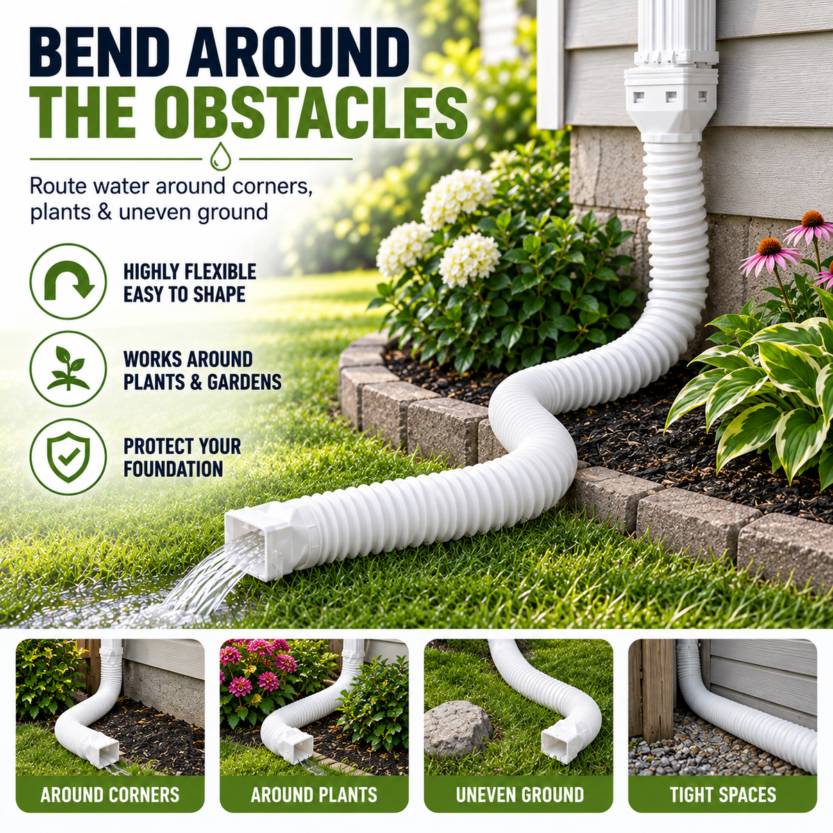🏠 FoundationGuard™ Adjustable Downspout Extender – Redirect Rainwater Away from Your Home