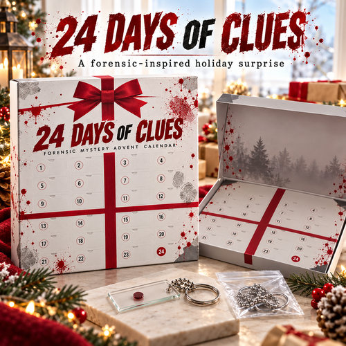🔎 24 Days of Clues – Forensic Mystery Advent Calendar & Christmas Detective Gift Box