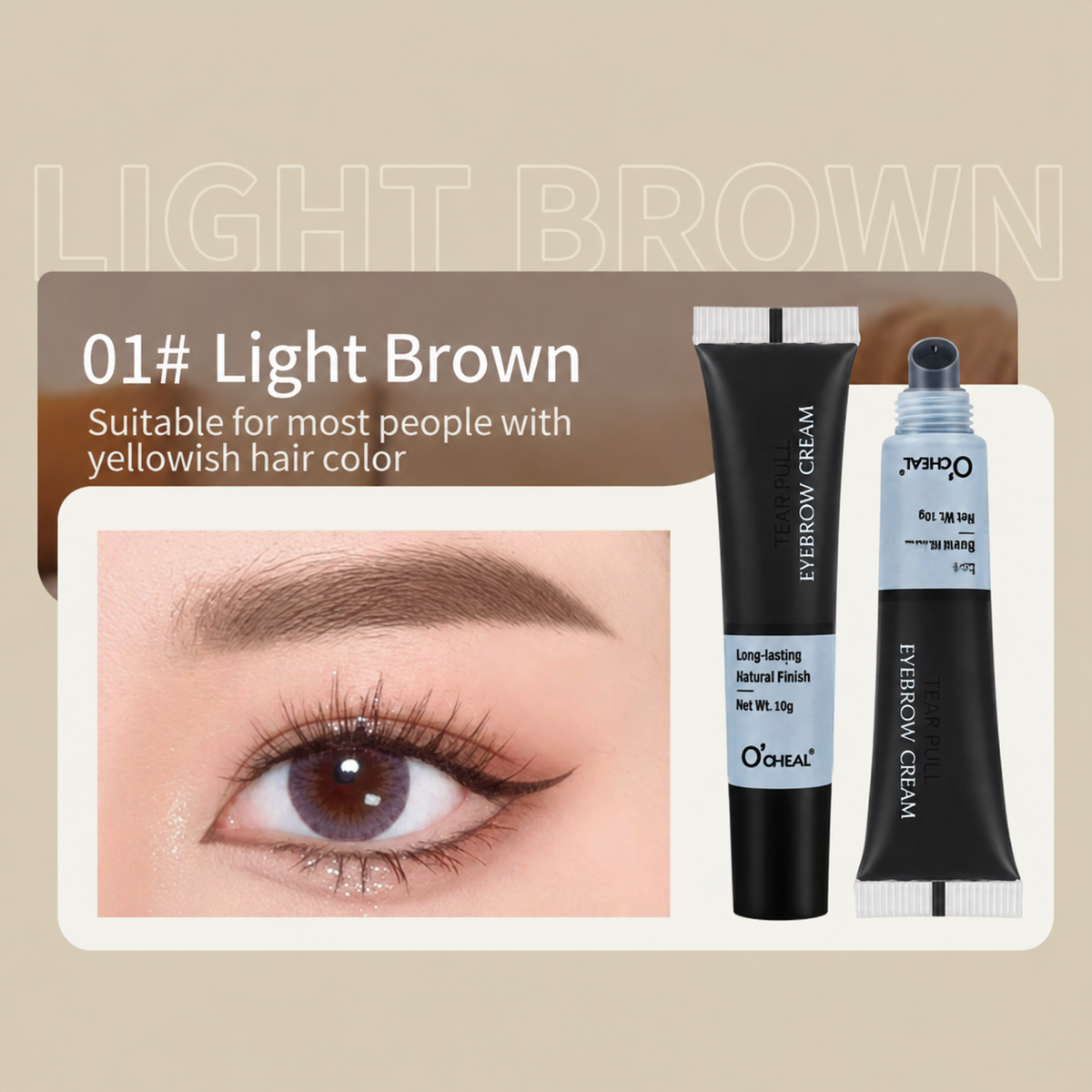BrowLock™ 3D Eyebrow Tint Cream – Waterproof Long Lasting Brow Dye for Natural Fuller-Looking Brows