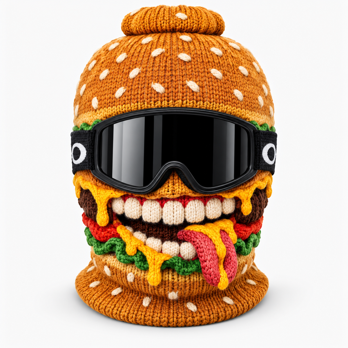 Hamburger BurgerBeast knitted ski mask