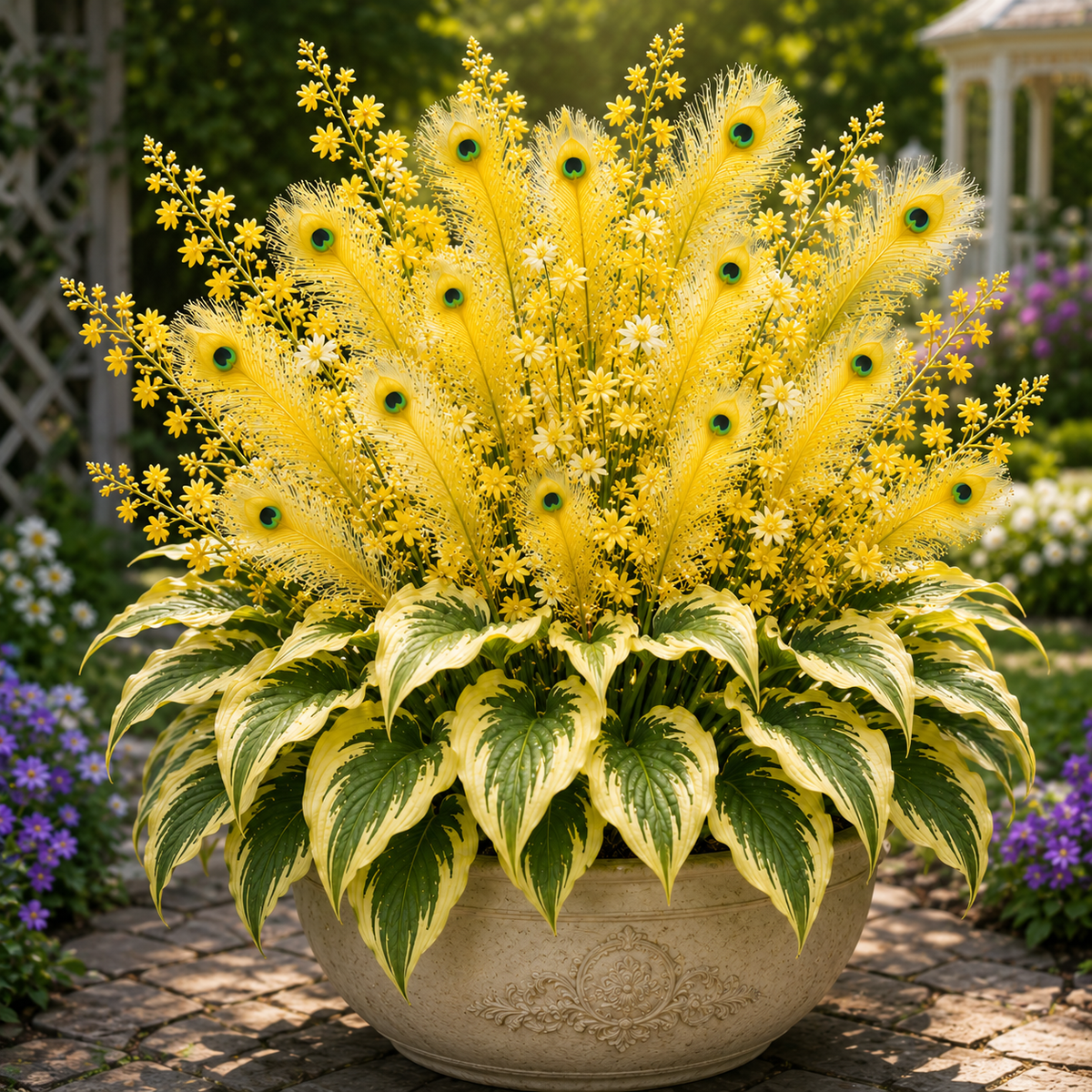 Yellow hosta foliage color option for garden beds and planters
