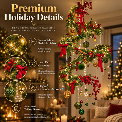 ✨ ChristmasTwirl™ Pre-Lit Hanging Spiral Christmas Tree – Magical Ceiling Holiday Decor