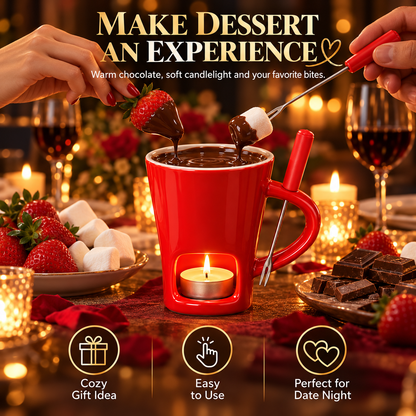 ❤️ ChocoMelt™ Candle-Powered Chocolate Fondue Mug – Cozy Mini Chocolate Melting Set
