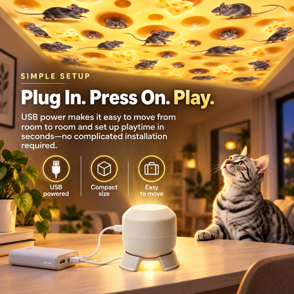 🐭 PawChase™ Rotating Cat Projector Endless Chase. Endless Fun.