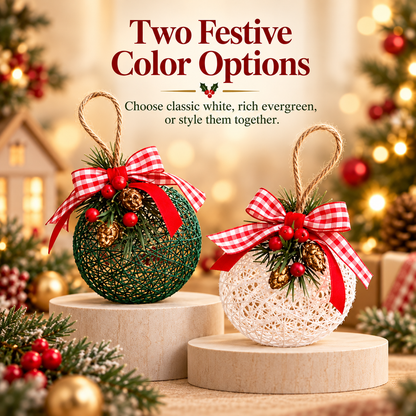 🎄 Festive Woven Christmas Ornaments – Cozy Holiday Charm ✨