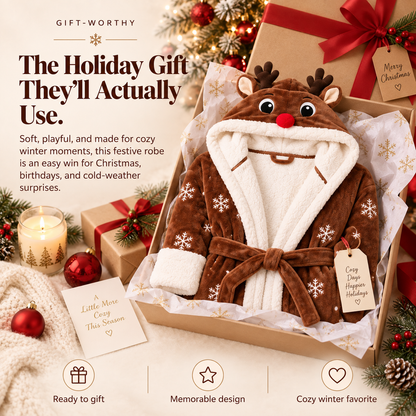 🦌 CozyRudolph™ Heated Holiday Robe – Ultra Soft Warmth for Christmas Nights