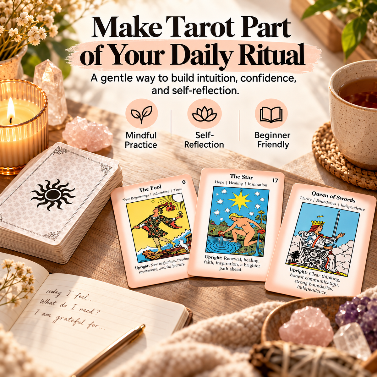 🔮 MysticPath™ Beginner Tarot Kit – Complete Learning & Divination Set🌙