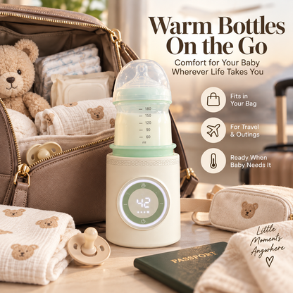 🍼 WarmNest™ Portable Bottle Warmer – Fast & Even Heating for Milk Anywhere