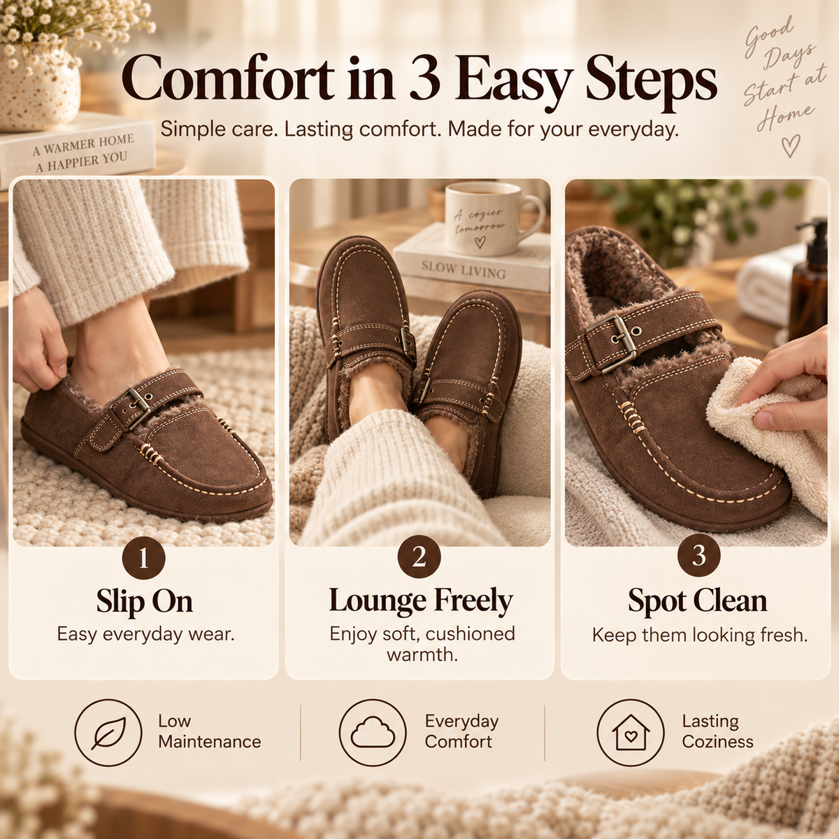 Autumn Haven Buckle Slippers