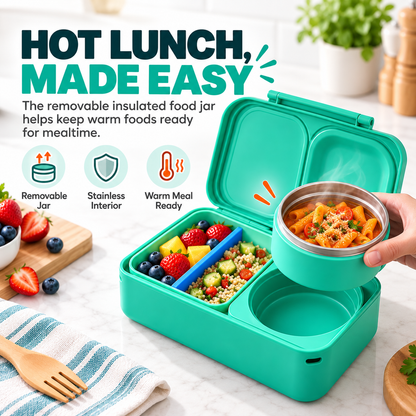 🍱 FreshMate™ Insulated Bento Lunch Box – 2-in-1 Meal & Snack Container
