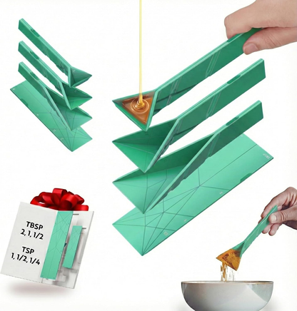 🥄  3-in-1 Measuring Spoons – 6 Sizes in 2 Foldable Magnetic Spoons