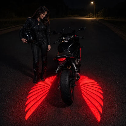 Racing Red angel wing motorcycle projector lights