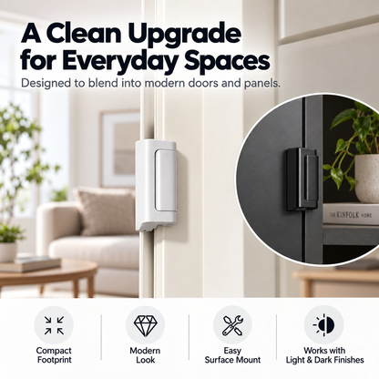 SlimPro™ Compact Side-Mount Door Hinge, Modern Minimalist Cabinet & Door Hardware, Space-Saving Design, Easy Installation Pivot Hinge