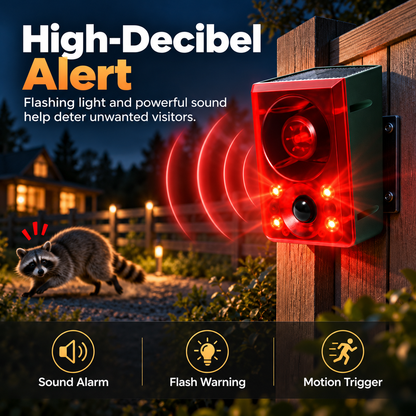 ☀️ SolarGuard™ 130dB Motion-Activated Animal Deterrent Alarm 🚨
