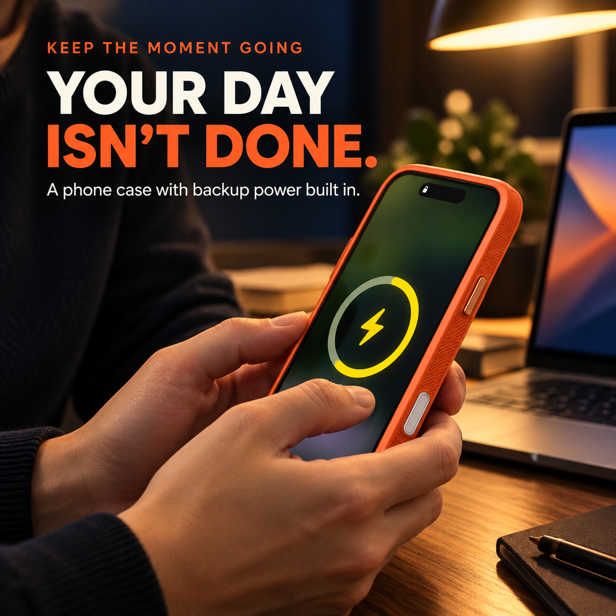 🔋 PowerShell™ Battery Phone Case – Built-In Backup Power & Everyday Protection
