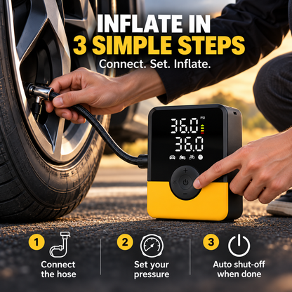 🚗 TireBoost™ Cordless Tire Inflator – Emergency Air Power on the Go
