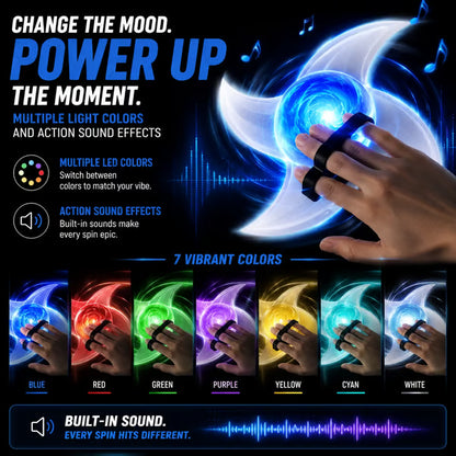 ⚡ Spinning LED Energy Toy – 360° Light & Sound Hand Spinner