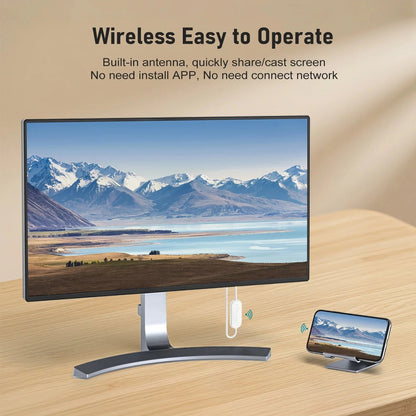 📺 Lemorele P1000 Wireless HDMI Transmitter and Receiver Set – Plug & Play 1080P Full HD Screen Mirroring Adapter for Phone, Laptop & Tablet to TV, Monitor, Projector