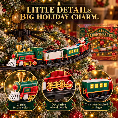 🎄 MerryExpress™ Christmas Train Set – Festive Tree Railway & Holiday Decor