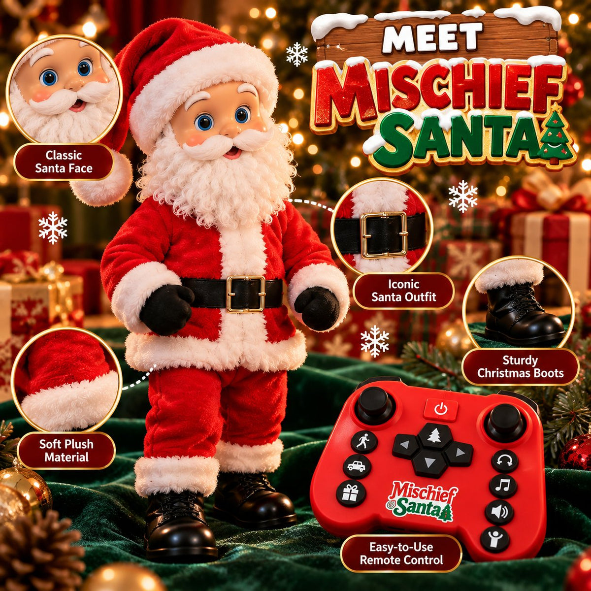 🎅 CHRISTMAS SPECIAL: Remote-Controlled Santa Claus – Moving Arms, Festive Surprises & Family Holiday Fun! 🎁