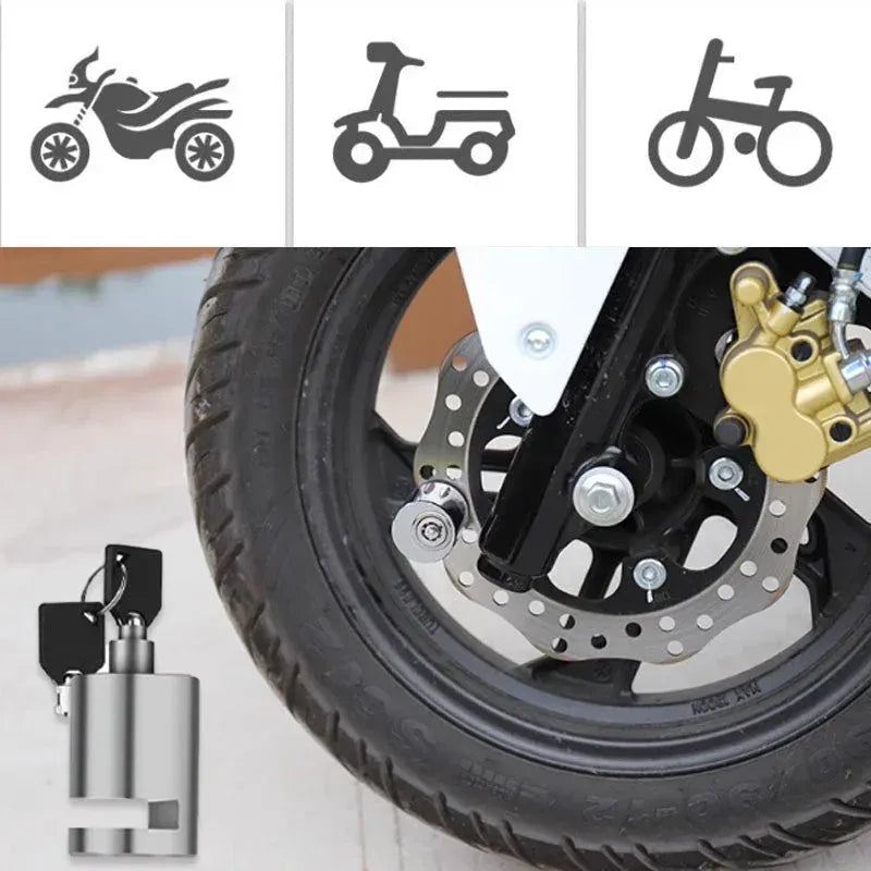 Push-to-lock silver disc brake lock - product image 6