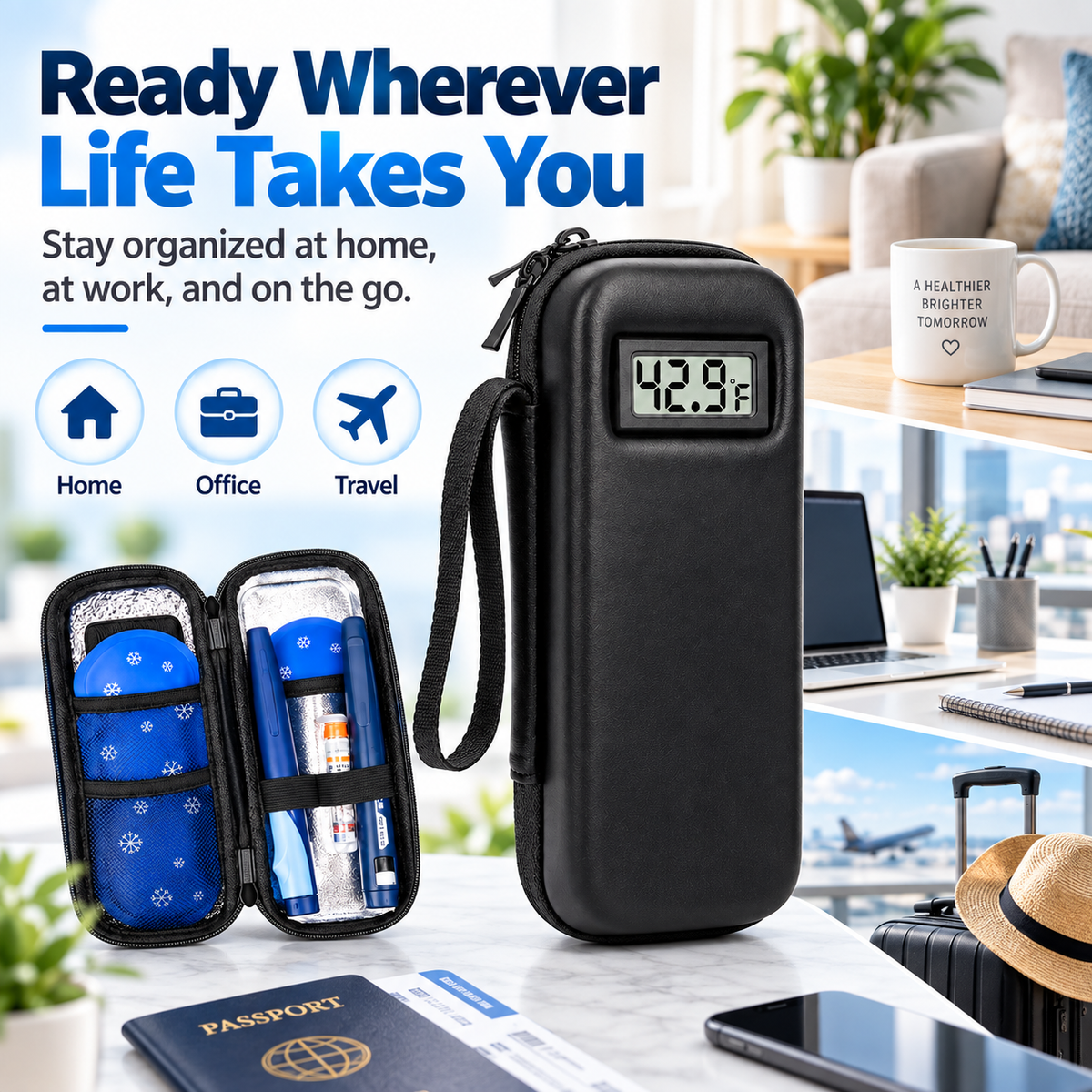 Insulin Cooler Travel Case with Temperature Display
