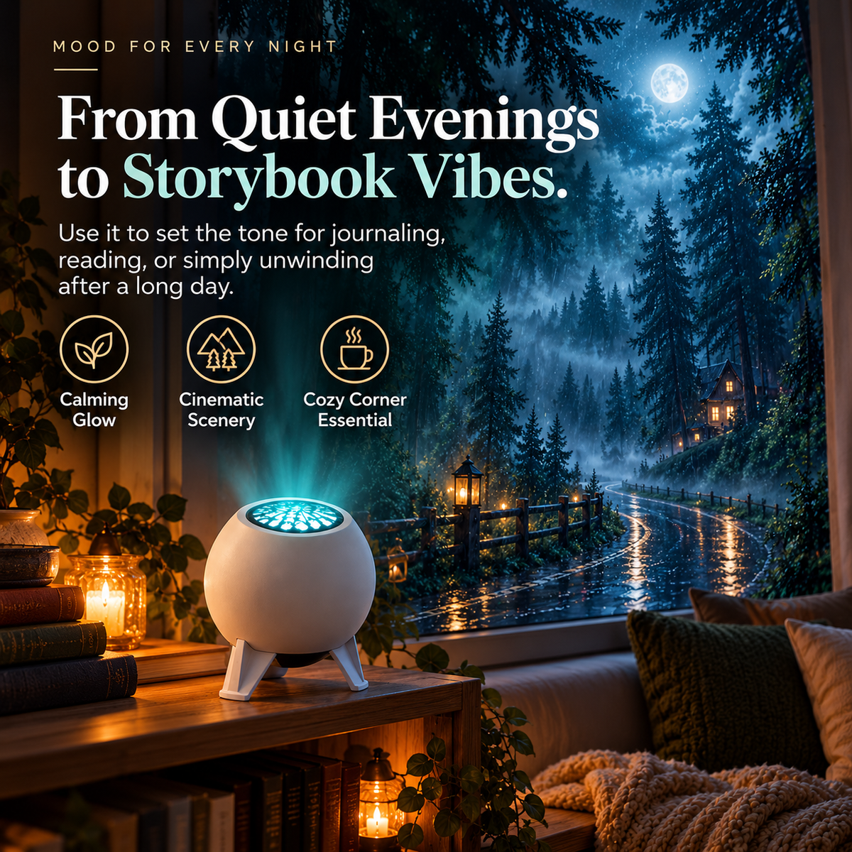 🌲✨ Forest Glow Projector | Magical Woodland Night Light