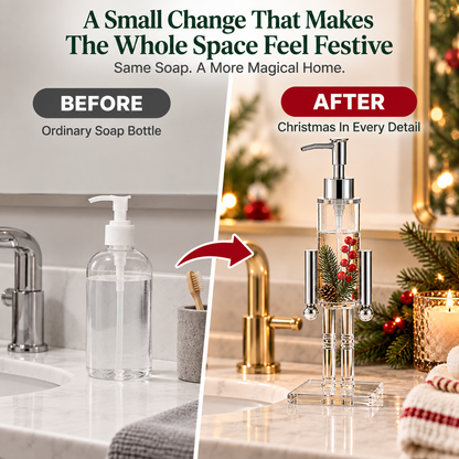 🎄 Nutcracker Christmas Soap Dispenser – Refillable Holiday Pump Bottle