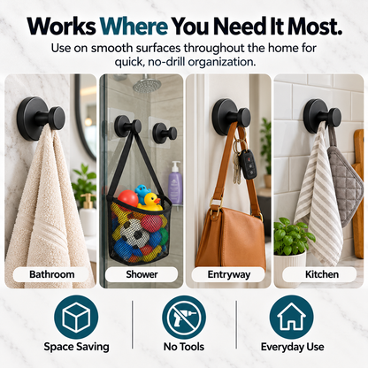 StickPro™ No-Drill Adhesive Wall Hooks – Peel, Press & Organize