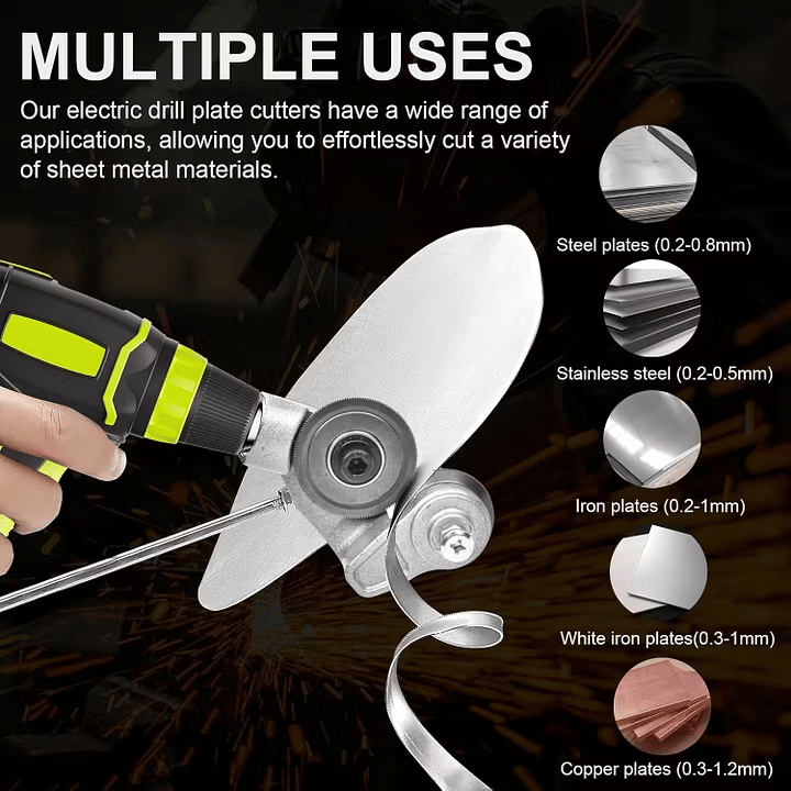 Sheet metal cutter drill attachment - product image 6
