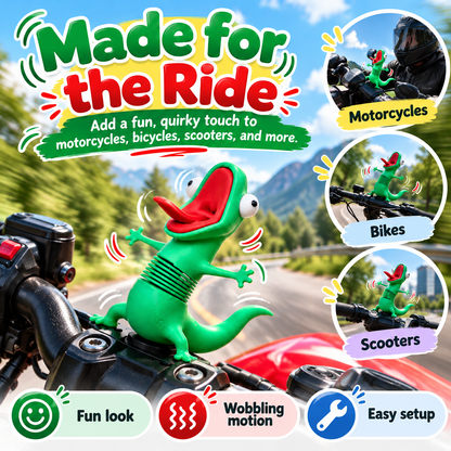 🦎 WiggleLizard™ Wobble Handlebar Toy – Funny Shaking Lizard Motorcycle Decoration