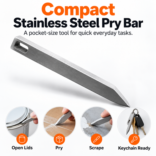 Heavy Duty Keychain Prybar EDC Pry Bar for Every Day Carry Small Stainless Steel or Titanium Key Chain Multitool Prybar for Keys