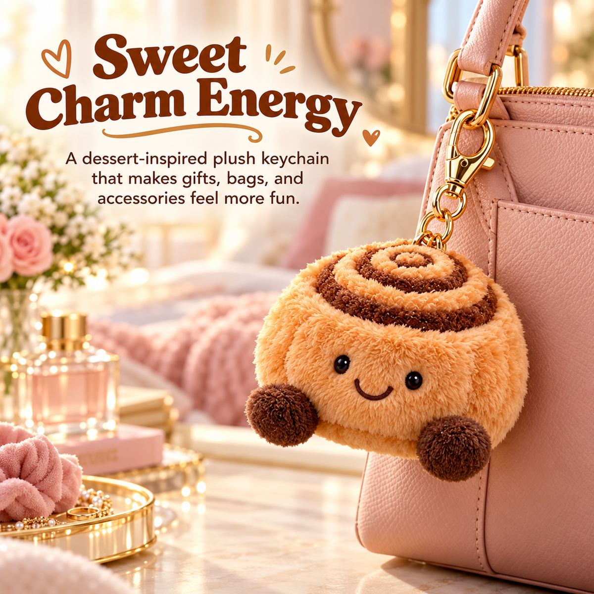 Dessert inspired plush bag charm