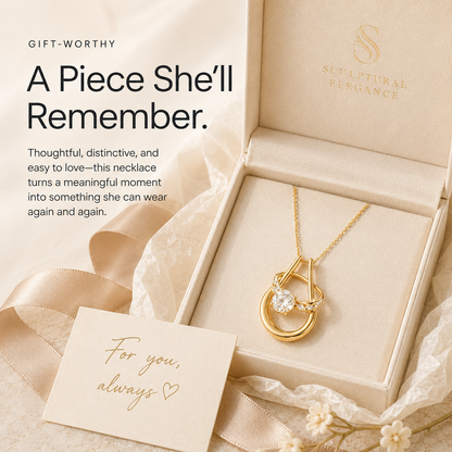 💎 LuckyLuxe™ Horseshoe Ring Holder Necklace – Dainty Pendant with Hidden Ring Keeper Design