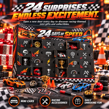🏎️ RaceRush™ 24-Day Racing Advent Calendar – 24 Days of High-Speed Surprises