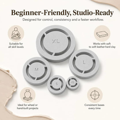 Clay Foot-Ring Trimming Kit 🏺 – 5-Piece Pottery Shaping Tool Set