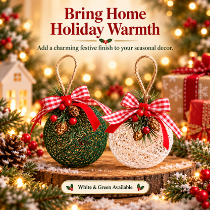 🎄 Festive Woven Christmas Ornaments – Cozy Holiday Charm ✨