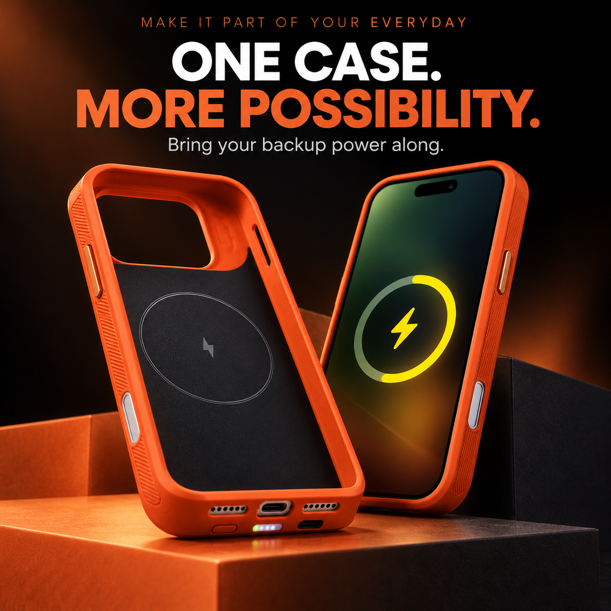 🔋 PowerShell™ Battery Phone Case – Built-In Backup Power & Everyday Protection