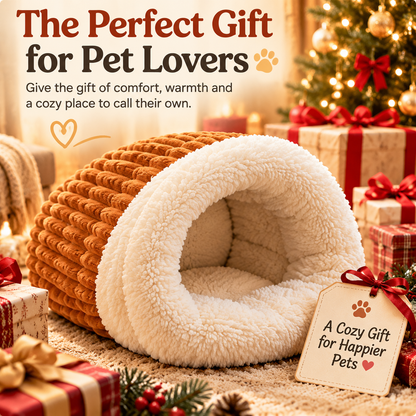 🐾 CozyNest Plush Pet Bed – Ultra-Cozy Cave Hideaway for Dogs & Cats 💤