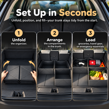 🚗TrunkMate™ Foldable Car Trunk Organizer – More Storage, Less Clutter