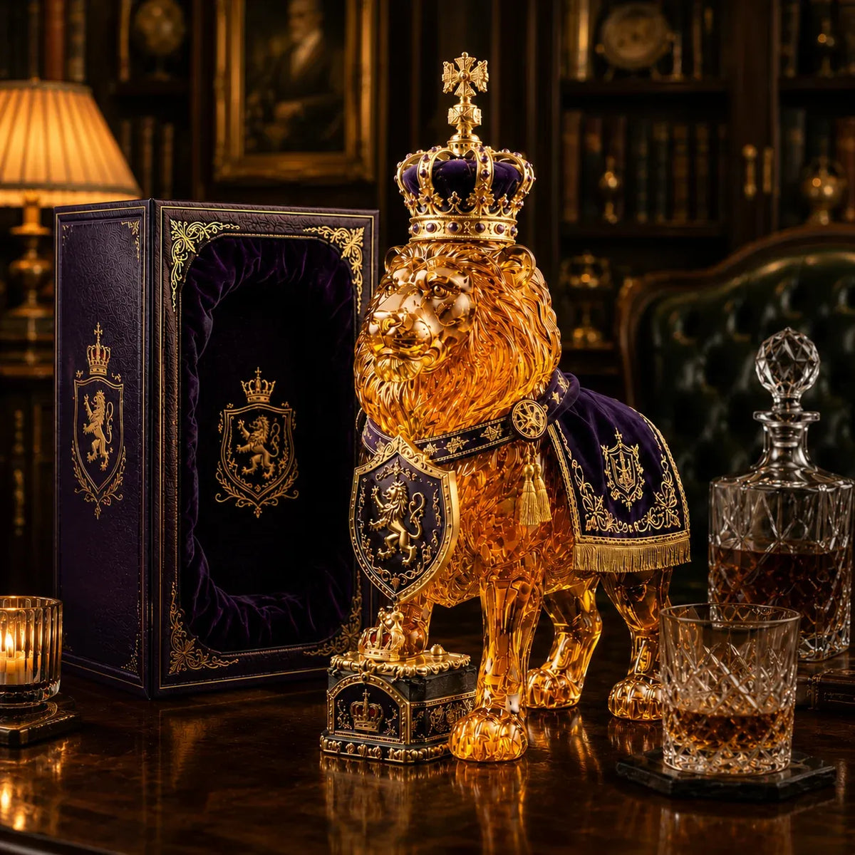 Crown 87th Anniversary Royal Lion Whiskey Bottle