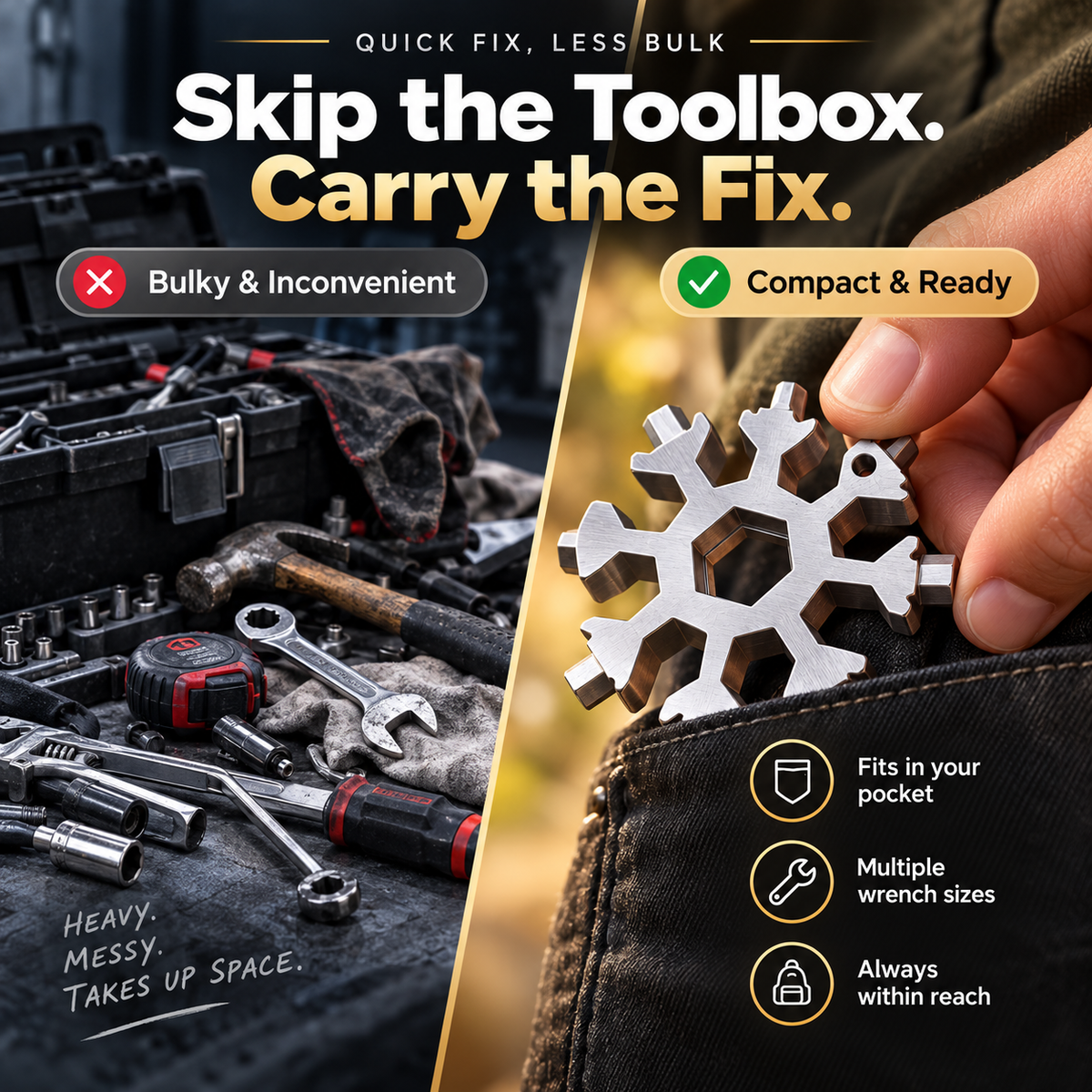 🔥 TorqueFlake™ 18-in-1 Multi-Tool Wrench  (2pcs)