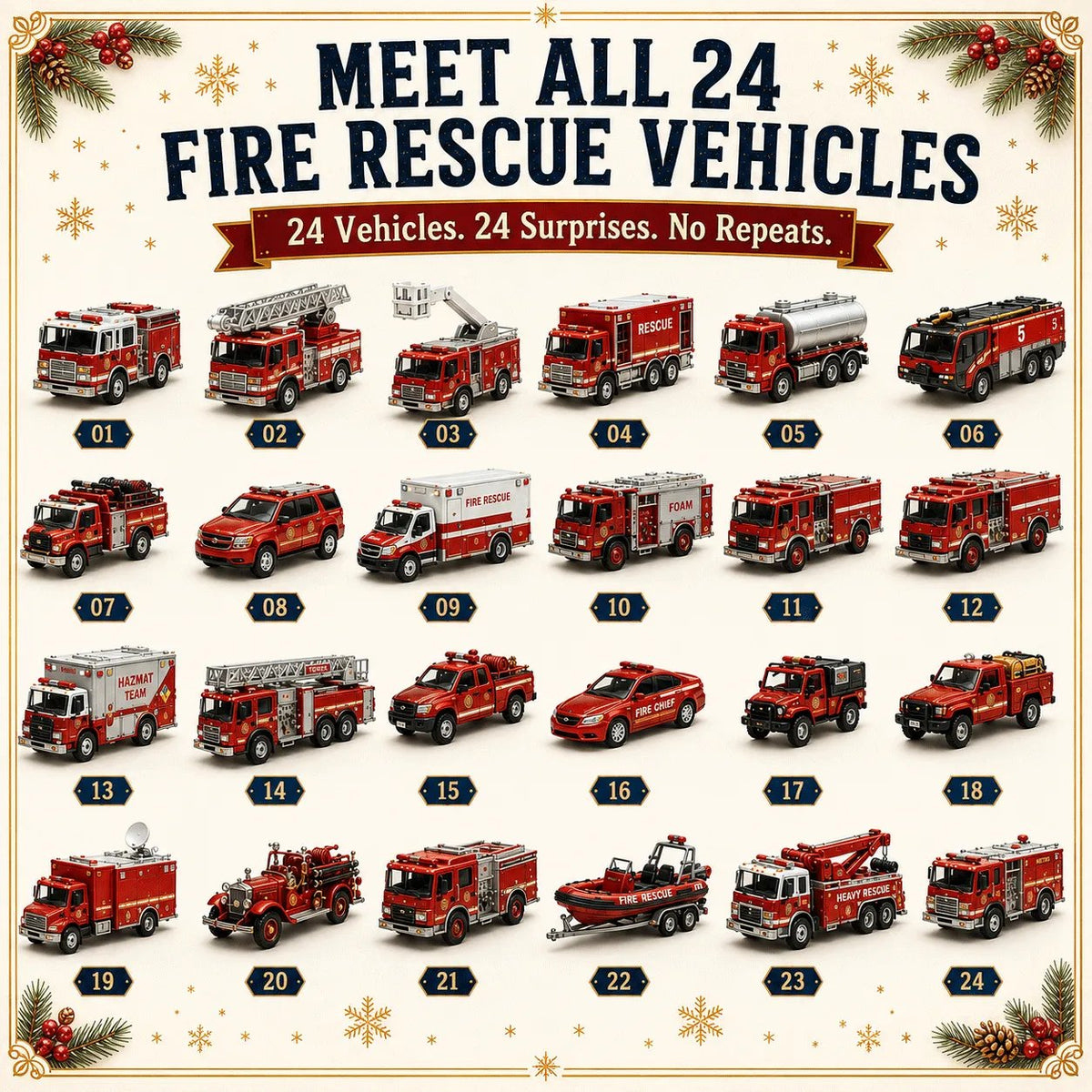 🚜Build the Fleet Collection 24-Day Vehicle Advent Calendar Series | ✨A New Adventure Every Morning