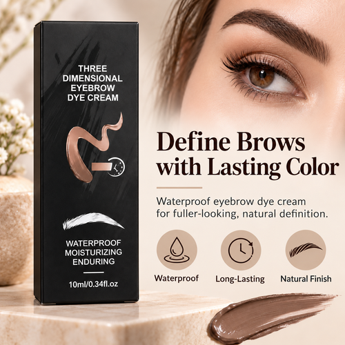 BrowLock™ 3D Eyebrow Tint Cream – Waterproof Long Lasting Brow Dye for Natural Fuller-Looking Brows
